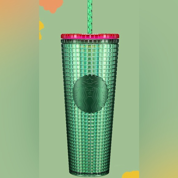 Starbucks pink and green venti cold cup never used - Picture 1 of 5